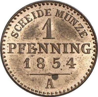 Реверс монеты - 1 пфенниг 1854 года A - цена  монеты - Пруссия, Фридрих Вильгельм IV