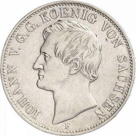Obverse Thaler 1856 F "Mining" - Silver Coin Value - Saxony-Albertine, John
