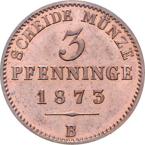 Реверс монеты - 3 пфеннига 1873 года B - цена  монеты - Пруссия, Вильгельм I