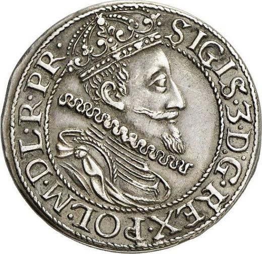 Аверс монеты - Орт (18 грошей) 1609 года "Гданьск" - цена серебряной монеты - Польша, Сигизмунд III Ваза