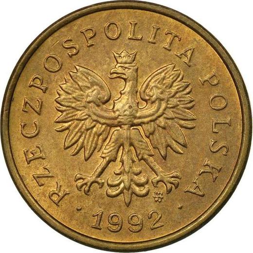 Obverse 2 Grosze 1992 MW -  Coin Value - Poland, III Republic after denomination