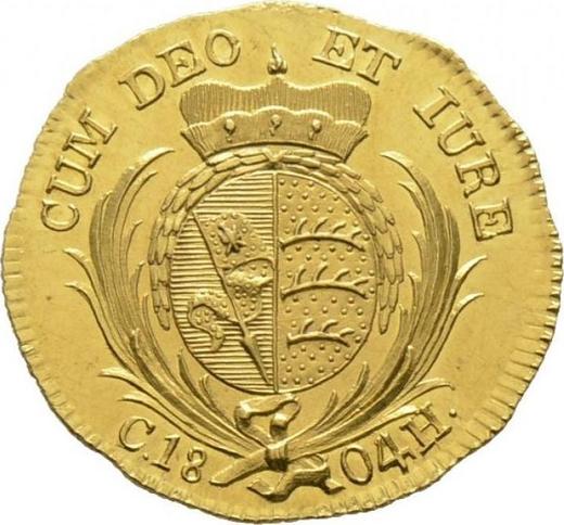 Реверс монеты - Дукат 1804 года C.H. - цена золотой монеты - Вюртемберг, Фридрих I Вильгельм