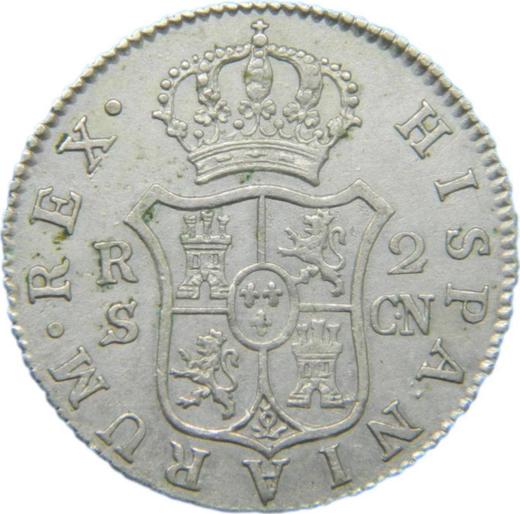 Reverso 2 reales 1795 S CN - valor de la moneda de plata - España, Carlos IV
