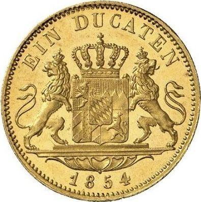 Rewers monety - Dukat 1854 - cena złotej monety - Bawaria, Maksymilian II