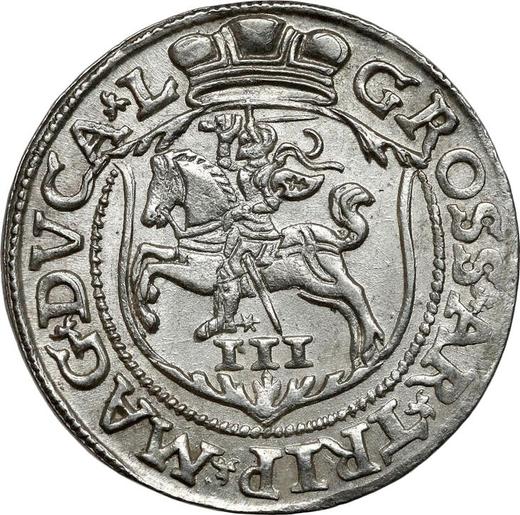 Reverso Trojak (3 groszy) 1563 "Lituania" - valor de la moneda de plata - Polonia, Segismundo II Augusto