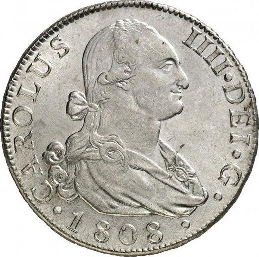 Avers 8 Reales 1808 M FA - Silbermünze Wert - Spanien, Karl IV
