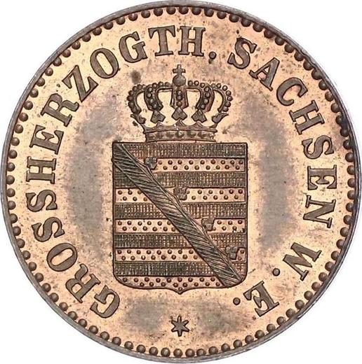 Awers monety - 2 fenigi 1858 A - cena  monety - Saksonia-Weimar-Eisenach, Karol Aleksander