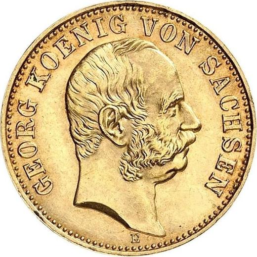 Anverso 10 marcos 1903 E "Sajonia" - valor de la moneda de oro - Alemania, Imperio alemán