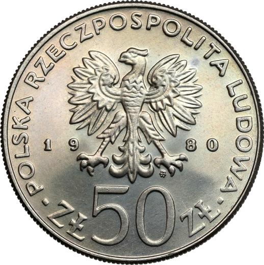 Аверс монеты - Пробные 50 злотых 1980 года MW "Болеслав I Храбрый" Медно-никель - цена  монеты - Польша, Народная Республика
