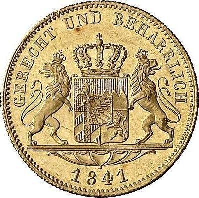 Rewers monety - Dukat 1841 - cena złotej monety - Bawaria, Ludwik I