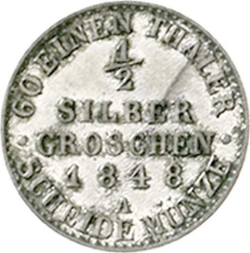 Reverso Medio Silber Groschen 1848 A - valor de la moneda de plata - Prusia, Federico Guillermo IV