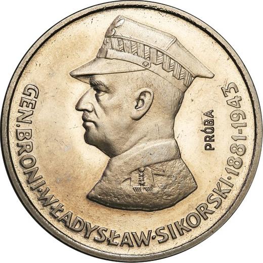 Reverso Pruebas 100 eslotis 1981 MW "General Władysław Sikorski" Níquel - valor de la moneda  - Polonia, República Popular