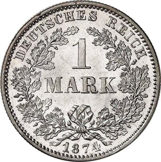 Аверс монеты - 1 марка 1874 года G "Тип 1873-1887" - цена серебряной монеты - Германия, Германская Империя