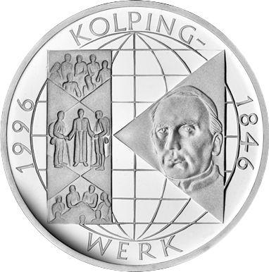 Obverse 10 Mark 1996 A "Kolping Society" - Silver Coin Value - Germany, FRG