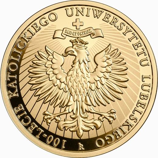 Reverso 200 eslotis 2019 "Centenario de la Universidad Católica de Lublin" - valor de la moneda de oro - Polonia, República moderna