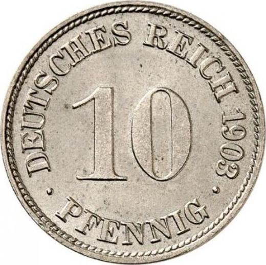 Аверс монеты - 10 пфеннигов 1903 года D "Тип 1890-1916" - цена  монеты - Германия, Германская Империя