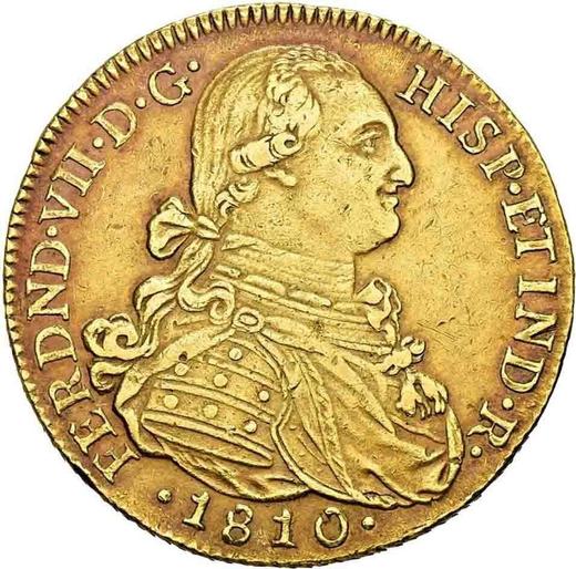 Аверс монеты - 8 эскудо 1810 года NR JF - цена золотой монеты - Колумбия, Фердинанд VII
