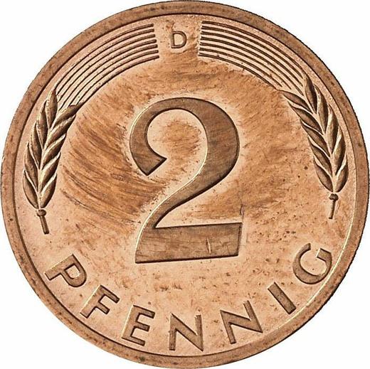 Аверс монеты - 2 пфеннига 1998 года D - цена  монеты - Германия, ФРГ