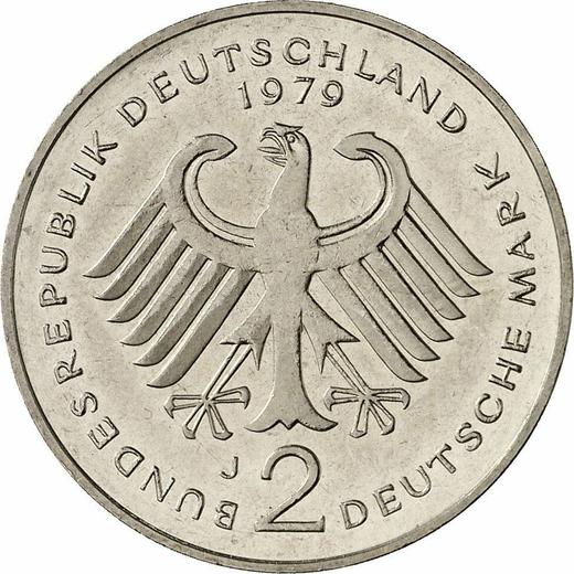 Reverse 2 Mark 1979 J "Konrad Adenauer" -  Coin Value - Germany, FRG