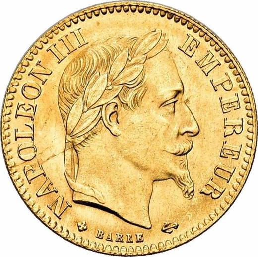 Аверс монеты - 10 франков 1864 года BB "Тип 1861-1868" Страсбург - цена золотой монеты - Франция, Наполеон III