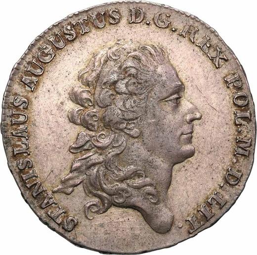 Аверс монеты - Полталера 1778 года EB "Лента в волосах" - цена серебряной монеты - Польша, Станислав II Август