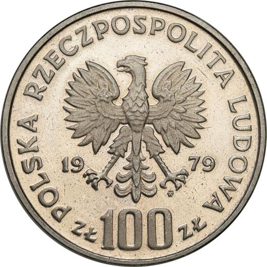 Аверс монеты - Пробные 100 злотых 1979 года MW "Людовик Заменгоф" Никель - цена  монеты - Польша, Народная Республика