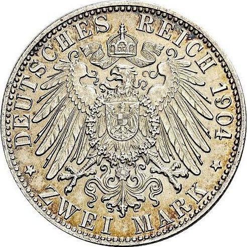 Reverso 2 marcos 1904 J "Bremen" - valor de la moneda de plata - Alemania, Imperio alemán