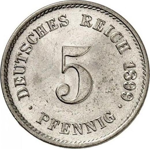 Аверс монеты - 5 пфеннигов 1899 года G "Тип 1890-1915" - цена  монеты - Германия, Германская Империя