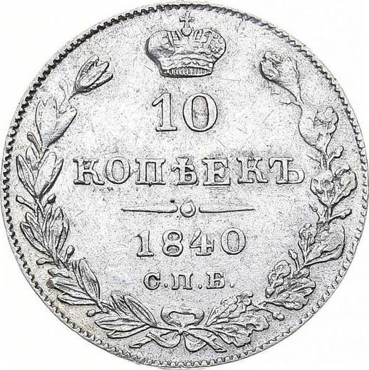 Rewers monety - 10 kopiejek 1840 СПБ НГ "Orzeł 1842" - cena srebrnej monety - Rosja, Mikołaj I