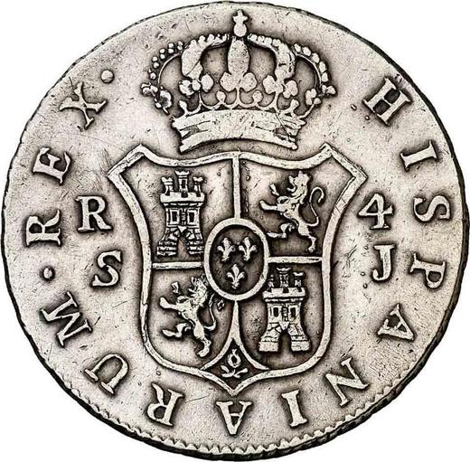 Reverse 4 Reales 1824 S J - Silver Coin Value - Spain, Ferdinand VII