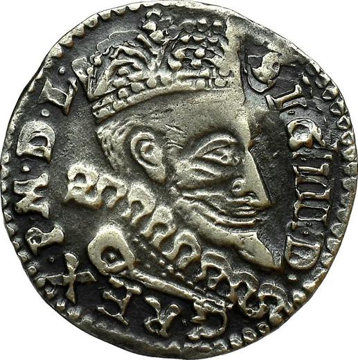 Аверс монеты - Трояк (3 гроша) 1601 года IF "Люблинский монетный двор" - цена серебряной монеты - Польша, Сигизмунд III Ваза