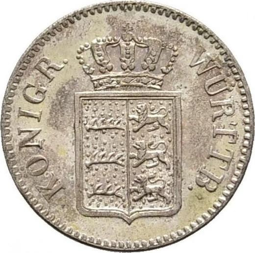 Anverso 3 kreuzers 1848 - valor de la moneda de plata - Wurtemberg, Guillermo I