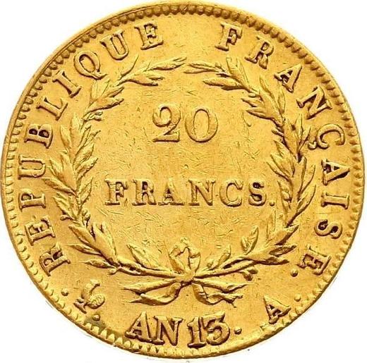 Reverse 20 Francs AN 13 (1804-1805) A Paris - France, Napoleon I
