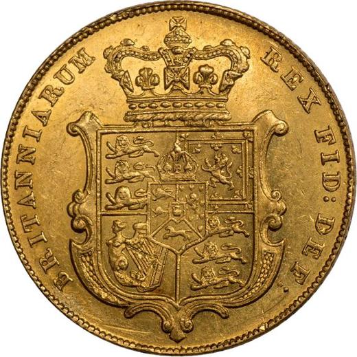 Reverso Soberano 1828 - valor de la moneda de oro - Gran Bretaña, Jorge IV