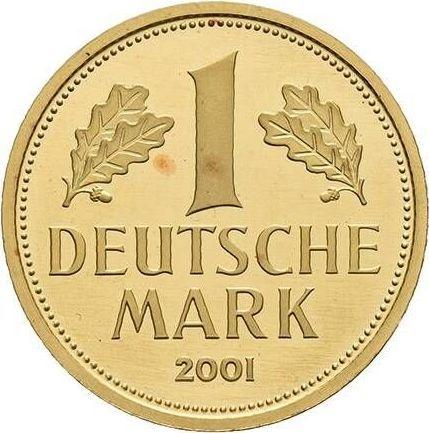 Аверс монеты - 1 марка 2001 года G "Прощальная марка" - цена золотой монеты - Германия, ФРГ