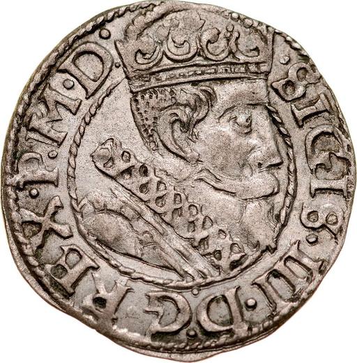 Аверс монеты - 1 грош 1613 года "Тип 1600-1614" - цена серебряной монеты - Польша, Сигизмунд III Ваза