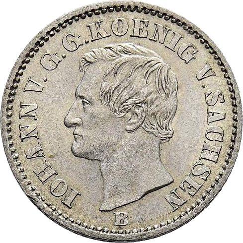 Аверс монеты - 2 новых гроша 1868 года B - цена серебряной монеты - Саксония-Альбертина, Иоганн