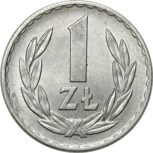 Reverso 1 esloti 1970 MW - valor de la moneda  - Polonia, República Popular