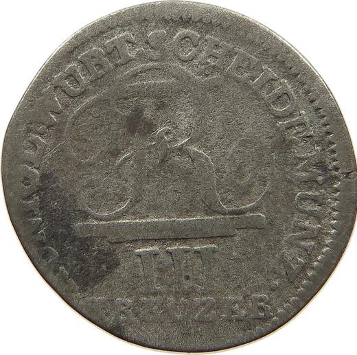 Anverso 3 kreuzers 1811 - valor de la moneda de plata - Wurtemberg, Federico I