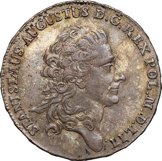 Аверс монеты - Полталера 1773 года AP "Лента в волосах" - цена серебряной монеты - Польша, Станислав II Август