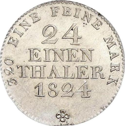 Reverso 1/24 tálero 1824 S - valor de la moneda de plata - Sajonia, Federico Augusto I