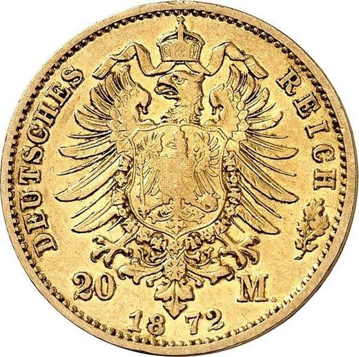 Реверс монеты - 20 марок 1872 года G "Баден" - цена золотой монеты - Германия, Германская Империя