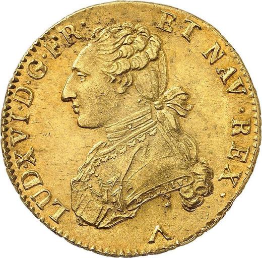 Аверс монеты - Двойной луидор 1784 года W Лилль - цена золотой монеты - Франция, Людовик XVI
