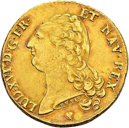 Аверс монеты - Двойной луидор 1786 года BB Страсбург - цена золотой монеты - Франция, Людовик XVI