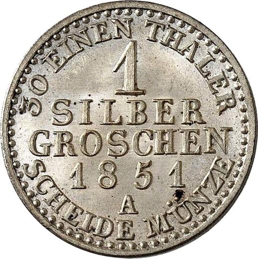 Reverso 1 Silber Groschen 1851 A - valor de la moneda de plata - Anhalt-Dessau, Leopoldo Federico
