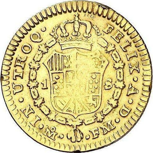 Реверс монеты - 1 эскудо 1796 года Mo FM - цена золотой монеты - Мексика, Карл IV