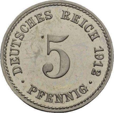 Anverso 5 Pfennige 1912 A "Tipo 1890-1915" - valor de la moneda  - Alemania, Imperio alemán