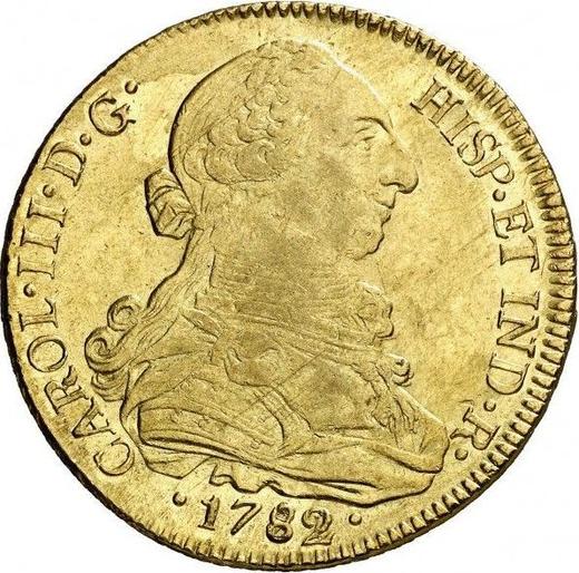 Awers monety - 8 escudo 1782 So DA - cena złotej monety - Chile, Karol III