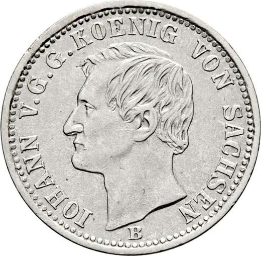 Аверс монеты - 1/6 талера 1861 года B - цена серебряной монеты - Саксония-Альбертина, Иоганн