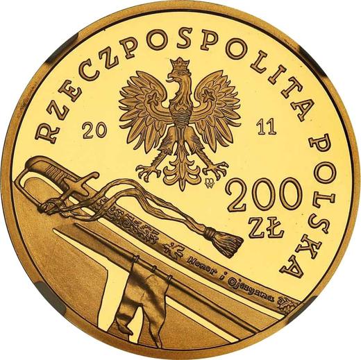 Аверс монеты - 200 злотых 2011 года MW RK "Улан II Республики" - цена золотой монеты - Польша, III Республика после деноминации